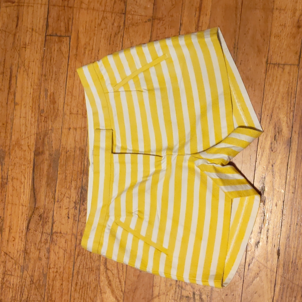 J.Crew size 4 yellow stripe high waist shorts